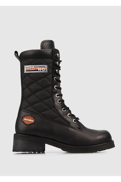 Harley Davidson Rose Black Γυναικείες δερμάτινες μπότες λαδιού 025z 100217