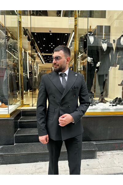 BT BABA TERZİ KRUVAZE ÇİFT CEBLİ SLİM FİT TAKIM ELBİSE