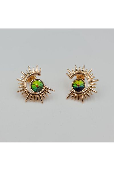 SE Jewellery Collection Selin Ersoy Rose Color Moon Figured Reflected Stone Vip Xuping Earrings with 3 Color Options
