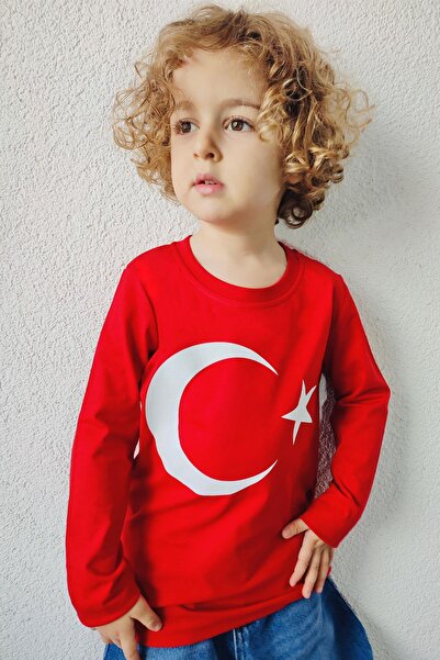 Breeze Erkek Çocuk Türk Bayraklı Body 8-14 Yaş, Kırmızı