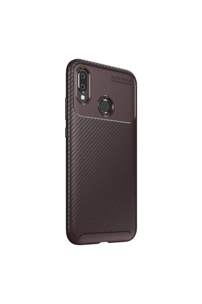 tekno grup Galaxy A20 Case Carbon Patterned Lux  Silicone Brown + Ghost Scree...