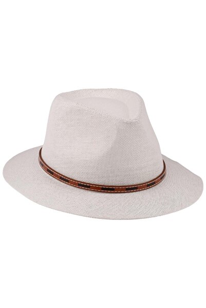 C&City Ανδρικό Ψάθινο Καπέλο με Λεπτομέρεια Σχοινί Y25750-01 Λευκό