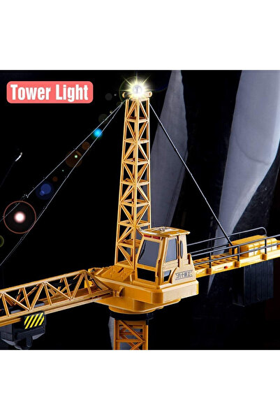 Marsel oyuncak Kumandalı Usb Şarjlı 4 Kanal Kızılötesi Sarılır Makara Fonk İnşaat Çocuk Mühendisliği Kule Vinç