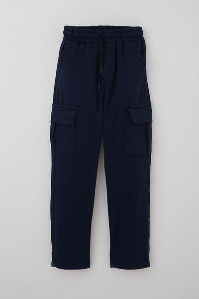 Breeze Boy's Trousers with Cargo Pockets and Elastic Waist, 6-10 Years, Navy Blue