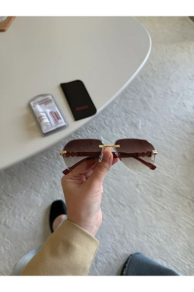 RoseandRoses Celeoa Original Model Logo Detailed Women's Sunglasses Brown