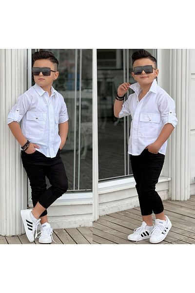 Bisahane Boy's Shirt Pants 2 Piece Set