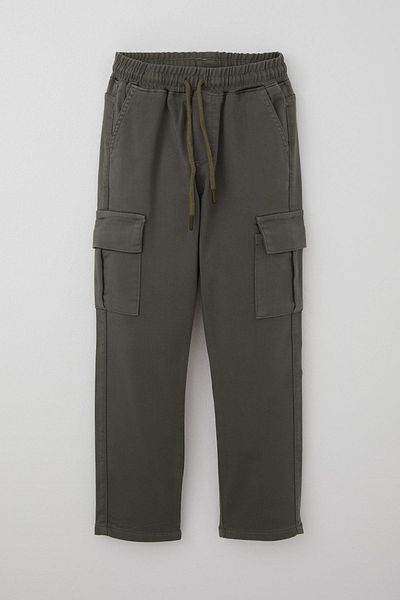 Breeze Boys' Trousers with Cargo Pockets and Elastic Waist, 6-10 Years, Khaki Green