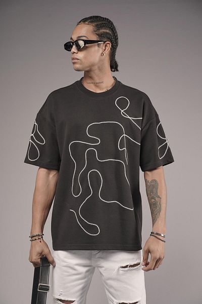 king brich Μπλουζάκι Unisex με λαιμόκοψη με λεπτομέρεια κεντήματος