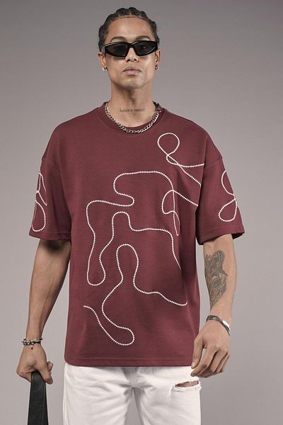 king brich Tricou unisex cu decolteu cu broderie detaliată