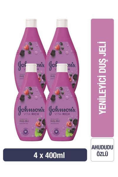 Johnson's Vita-Rich Ahududu Özlü Yenileyici Duş Jeli 400ml X4
