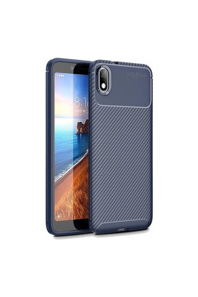 tekno grup Case for Xiaomi Redmi 7A Carbon Patterned Lux  Silicone Navy Blue ...