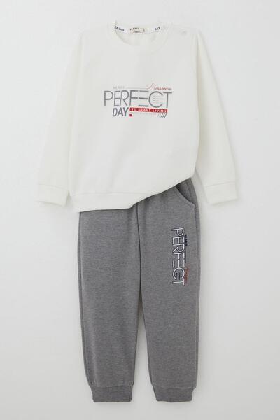 Breeze Boy's Tracksuit Suit 2-6 Years, Ecru Inscription Suit