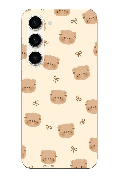 TechTree Cute Bears Transparent Silicone Case Compatible with Samsung Galaxy S23