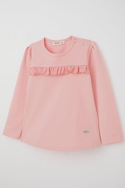 Breeze Girl's Long Sleeve T-Shirt Laced 1-4 Years, Pink