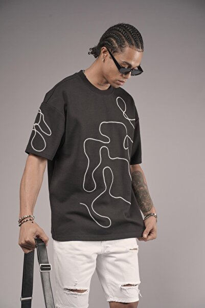 king brich Μπλουζάκι Unisex με λαιμόκοψη με λεπτομέρεια κεντήματος