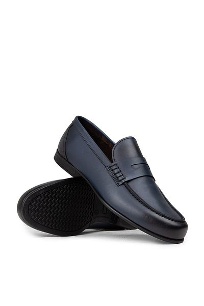 Deery Ανδρικό μοκασίνι από γνήσιο δέρμα Navy Blue