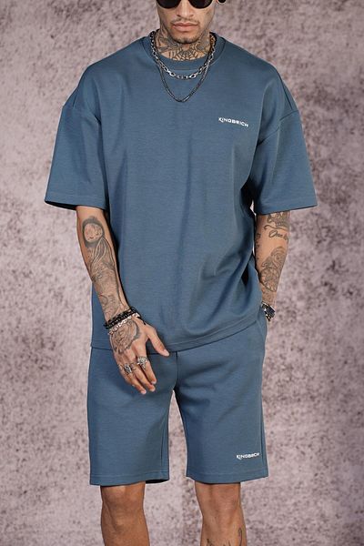 king brich Set pantaloni scurți oversize unisex imprimați