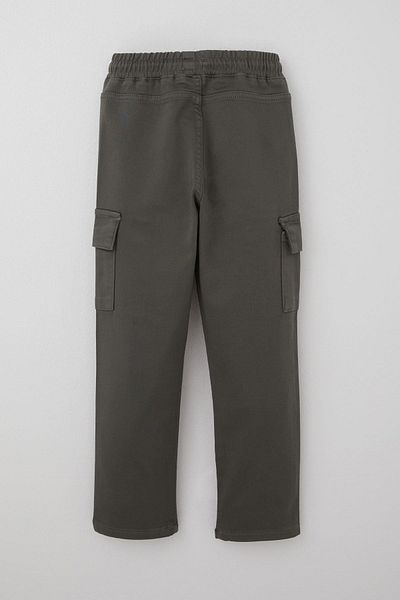 Breeze Boys' Trousers with Cargo Pockets and Elastic Waist, 6-10 Years, Khaki Green