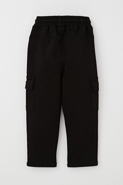 Breeze Erkek Çocuk Pantolon Kargo Cepli Beli Lastikli 1.5-5 Yaş, Siyah
