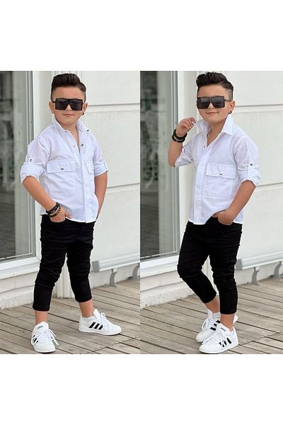 Bisahane Boy's Shirt Pants 2 Piece Set