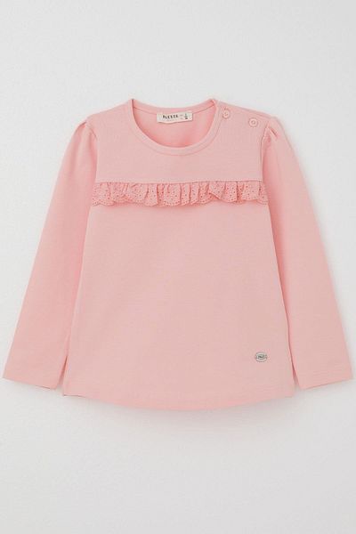 Breeze Girl's Long Sleeve T-Shirt Laced 1-4 Years, Pink