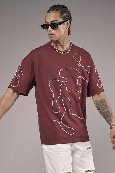 king brich Tricou unisex cu decolteu cu broderie detaliată