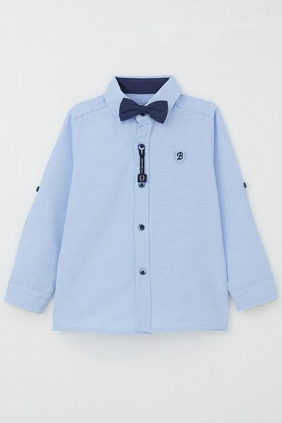 Breeze Boy's Shirt with Bow Tie 3-7 Years, Light Blue
