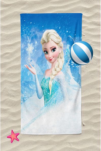 Erays Home Girl's Frozen Elsa Beach Towel Bath and Beach Towel