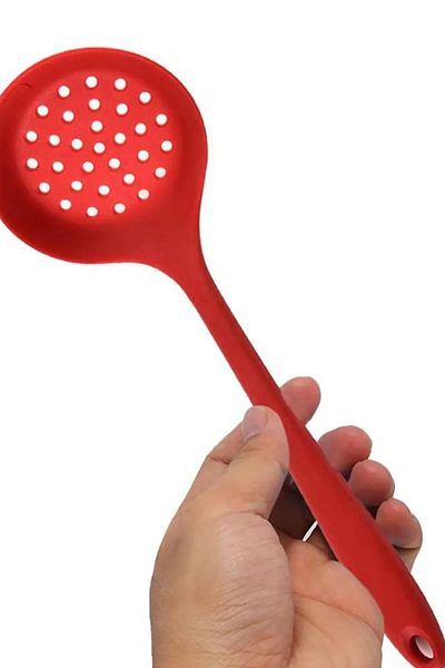 homeneeds Silicone Colander High Heat Resistant, Non-Stick and Fireproof Kitchen Helper (Black)