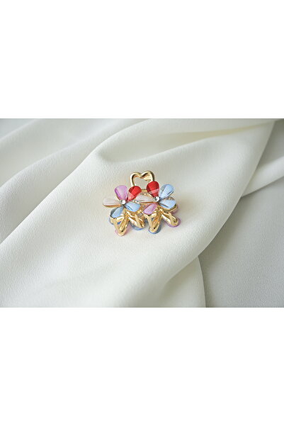 Misket RENKLİ TAŞLI MANDAL ÇİÇEK TOKA