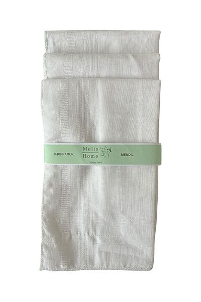 Melis Home 12 White Wipes - 36x36 Cm.100% Cotton