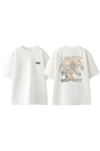 THEWERT I Am Not Bigfoot Design Πίσω Βαμβακερό λευκό μπλουζάκι Oversize