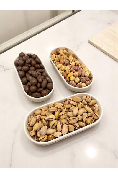 ALCE 3-Piece Ceramic Snack Bowl Breakfast Sauce Bowl Appetizer Plate Jam Bowl Salda