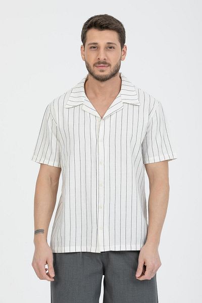 Store 100% cotton summer men's shirt |   Stylish striped pattern