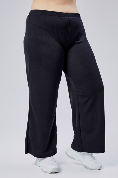 Curvy Trend Large Size Wide Straight Leg Stretch Pants