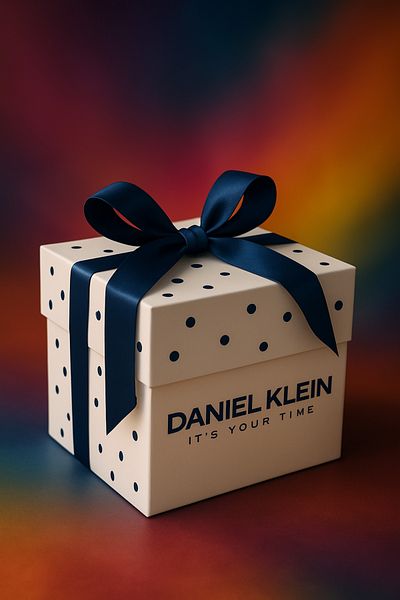 Daniel Klein Gift Box Stylish and Luxurious Packaging with Navy Blue Ribbon Perfect Choice for Special Occasions