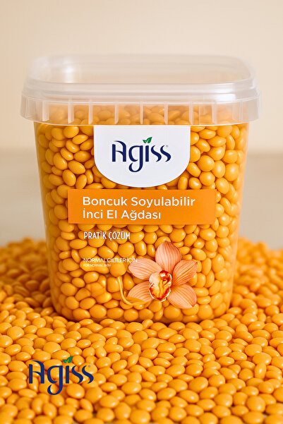 AGISS Boncuk Ağda Seti – Normal Ciltler İçin 500 gr Natural Ağda,Yeşil Termostatlı Isıtıcı & 10 Spatula