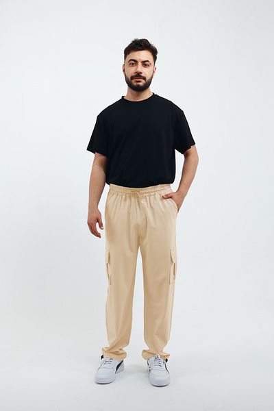 OXVİN Cushy Cool Ανδρικό Oversize Loose Cut Parachute Cargo Pocket Ρυθμιζόμενο φαρδύ παντελόνι με κλιπ ποδιών