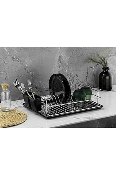 Mu Art Alper Bathroom Chrome Dish Rack Dish Drainer Single Layer Plate Rack