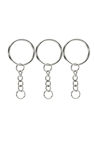 Choice 25 مم × 50 قطعة من الروديوم 01 50 قطعة/مجموعة حلقات مفاتيح سلسلة مفاتي...