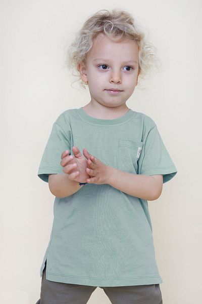Breeze Boy's T-Shirt Cool Text Emblem Pocket 1.5-5 Years, Mint Green
