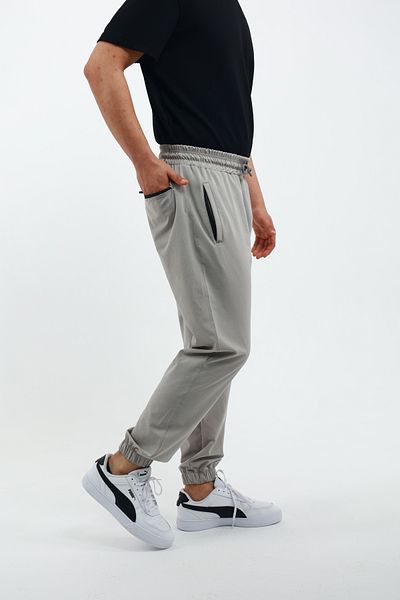 OXVİN Cushy Cool Men's Oversize Loose Cut Elastic Leg Zippered Parachute Trousers with Back Pocket