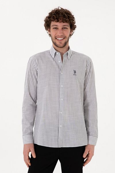 U.S. Polo Assn. Men's Striped Gray Shirt 50306310-Vr024