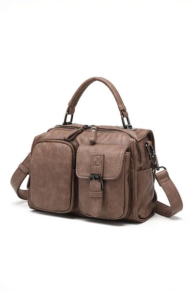 Getcho Chase Women's Mink 3-in-1 Leather Bag – Large Volume Zipper Suitable for Back Shoulder and Hand Use