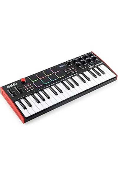 Mu Art Akai Professional Mpk Mini Plus USB Midi Keyboard Controller, 37 Mini Keys, 8 Mpc Pads, Sequencer, Mi
