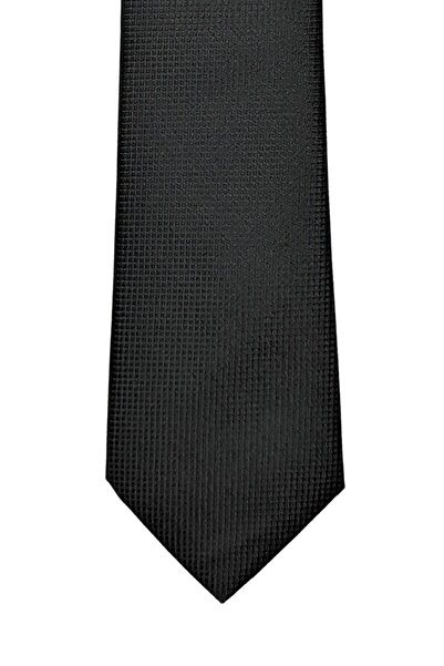 1001 Kravat 7 cm Wide Black Patterned Thin Tie
