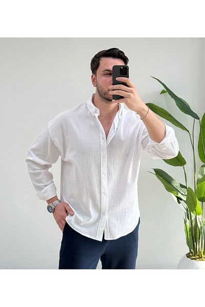 viperkombin Ανδρικό λινό πουκάμισο Regular Crinkle Linen