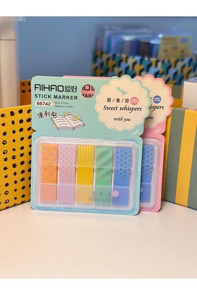 Padme studio Cute Patterned Marker / Adhesive Note Paper-Extracting /100 sheets