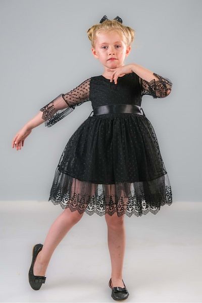 Mnk Black Dream Luxury Lace Girl's Dress - 0327