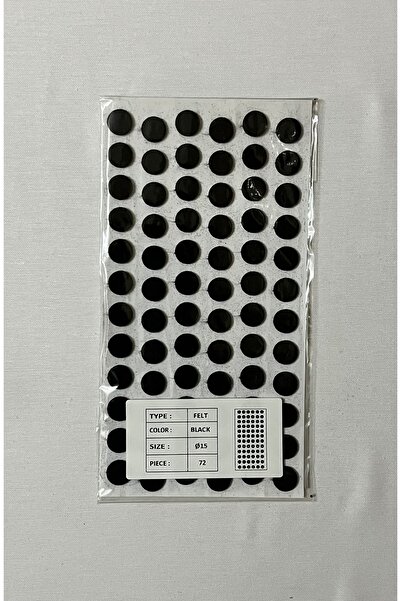 HOMDEP Mobilya Masa Sandalye Koltuk Ayağı Kaydırmaz Ses Önleyici Keçe Yapışkanlı 15mm Daire Siyah